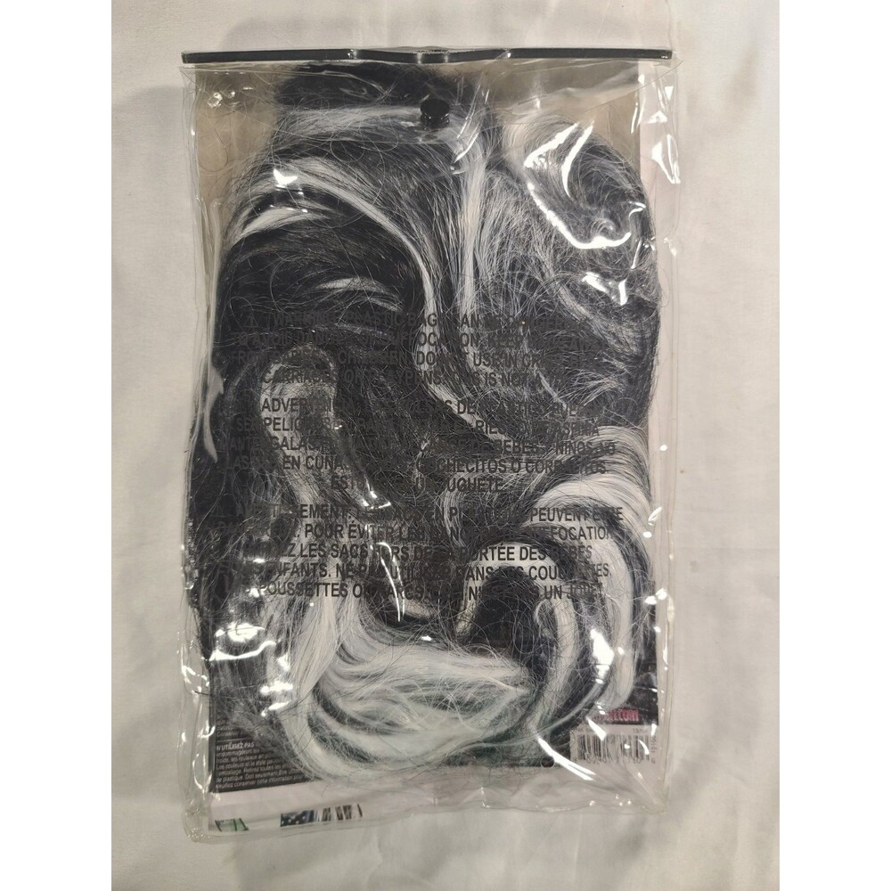 Monster High Frankie Stein Child Wig One Size Black/White Straight WIG119 - Picture 3 of 3